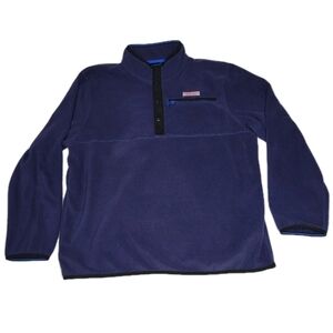 Vineyard Vines Mens Harbor Fleece Quarter Snap Pullover Jacket Sz XL Navy Preppy